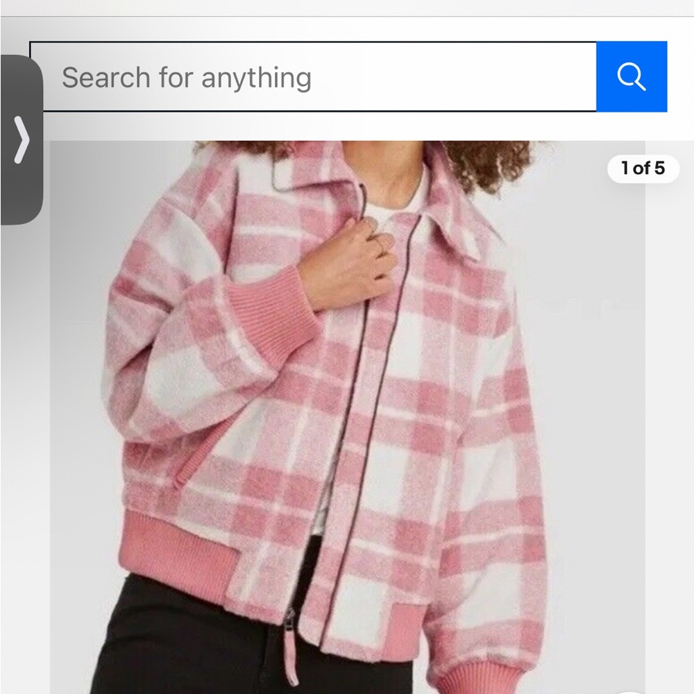 Universal Thread Pink and White Fleece Jacket
